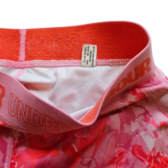 Under Armour heatgear leggings Girls size XL Pink print ankle cropped athletic - Picture 3 of 4